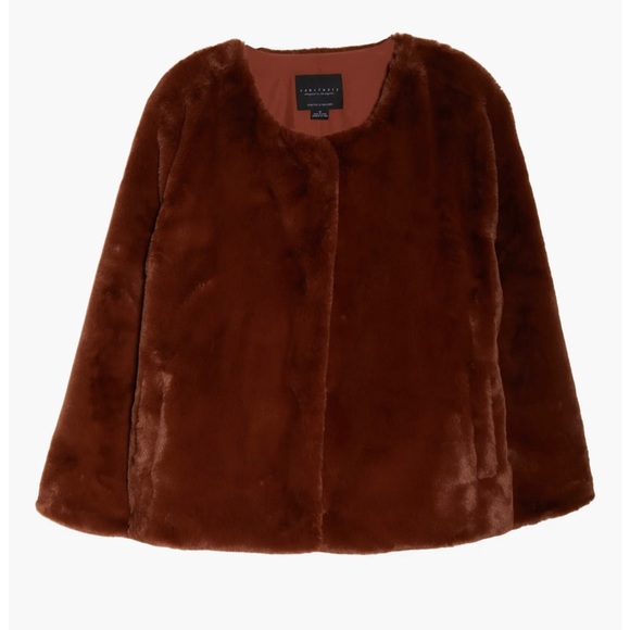 Anthropologie A+ Sanctuary starry night faux fur jacket NWT size 1X - Picture 2 of 12